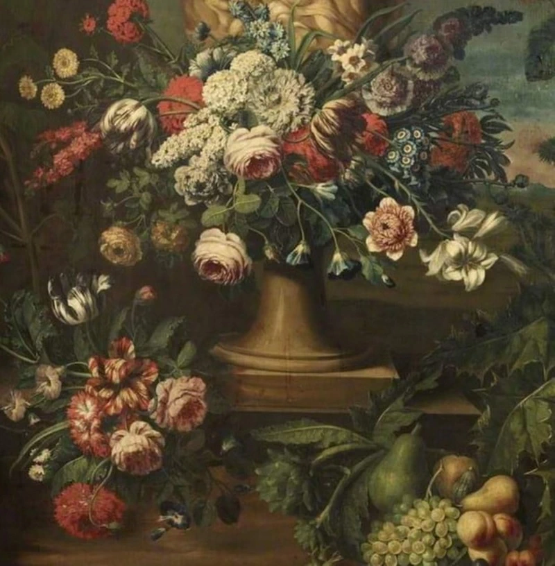 Anfora con fiori - dettaglio